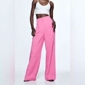 Zara Pink Wide-Leg Trousers